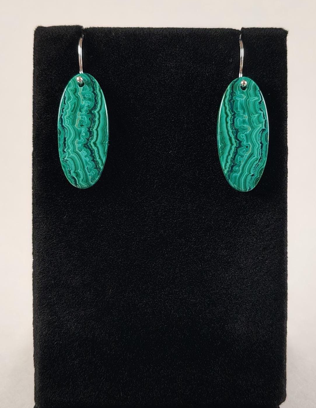 Malachite And Azurite Sterling Silver Earrings Handmade By Chris Hay