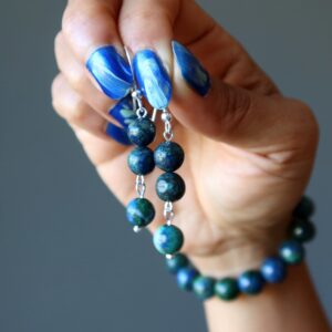 Azurite Malachite Earrings World Gemstones Sterling Silver