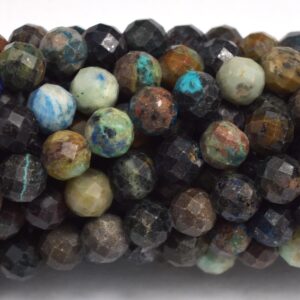 Natural Azurite, 4mm Micro Faceted Round Beads, 15.5 Inch, Approx. 98 beads (128025002) Natural Azurite, 4mm Micro Faceted Round Beads, 15.5 Inch, Approx. 98 beads (128025002)