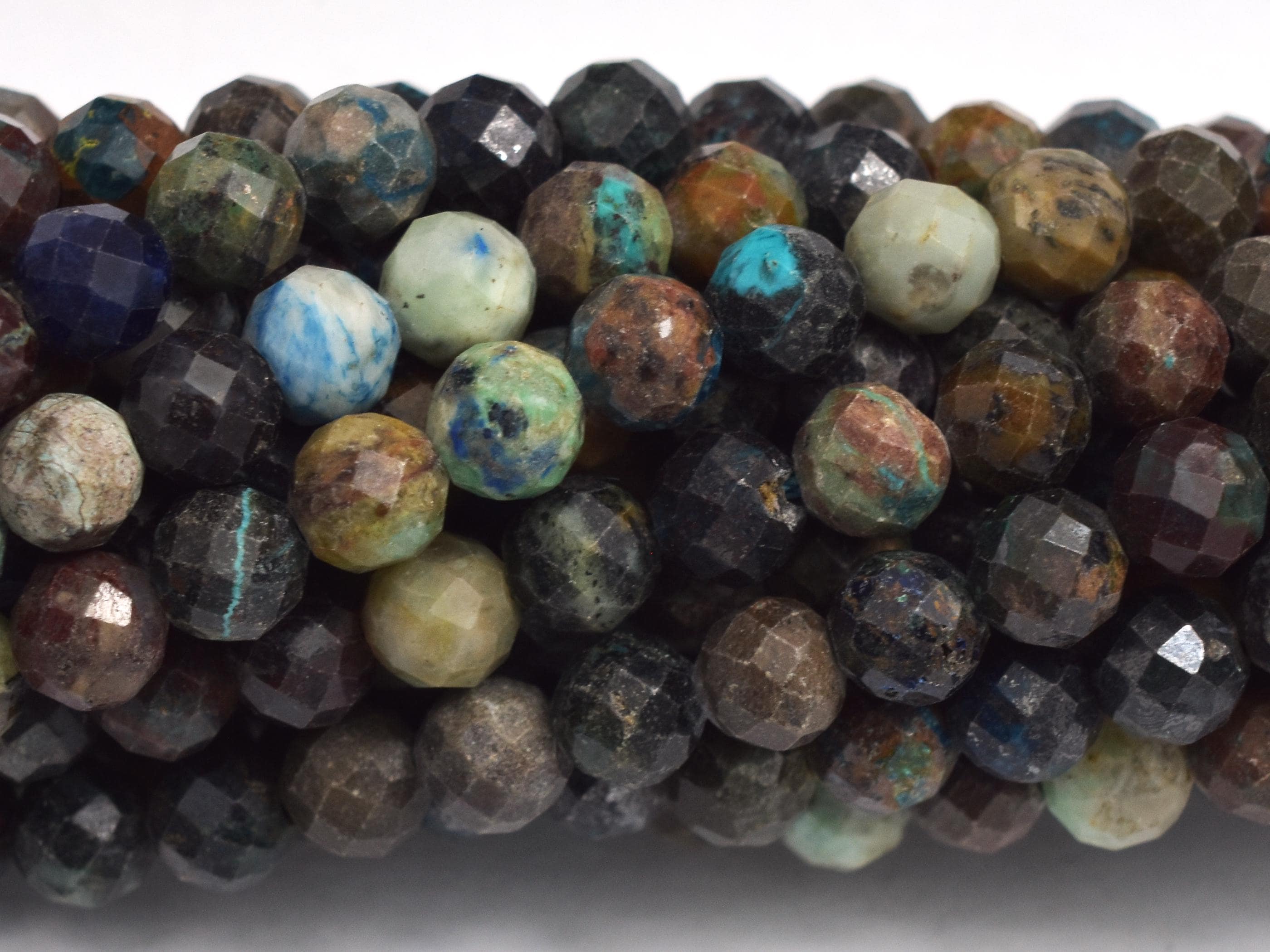 Natural Azurite, 4mm Micro Faceted Round Beads, 15.5 Inch, Approx. 98 Beads (128025002) Natural Azurite, 4mm Micro Faceted Round Beads, 15.5 Inch, Approx. 98 Beads (128025002)