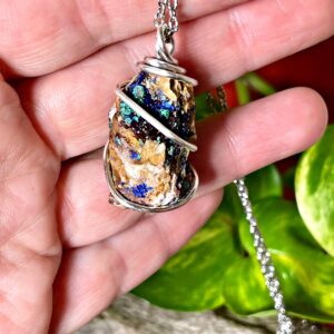 Blue Azurite Necklace - Raw Malachite Jewelry