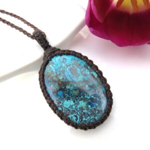Boho Azurite Gemstone Necklace, Funky Jewelry, Etsy Blue, Gifts For Her, Mother's Day Gift Ideas, Healing Stones For Love, Meaningful Gifts