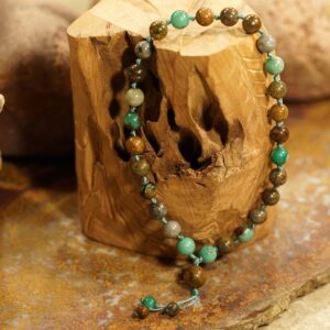 Green Azurite Mala Pocket Mala • Azurite Hand Mala • 27+1 Bead Mala • 8mm • Worry Beads •  Mini Mala • Jewelry Men • Quarter Mala • 3447