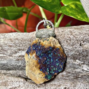 Raw Azurite/Malachite Stone Necklace