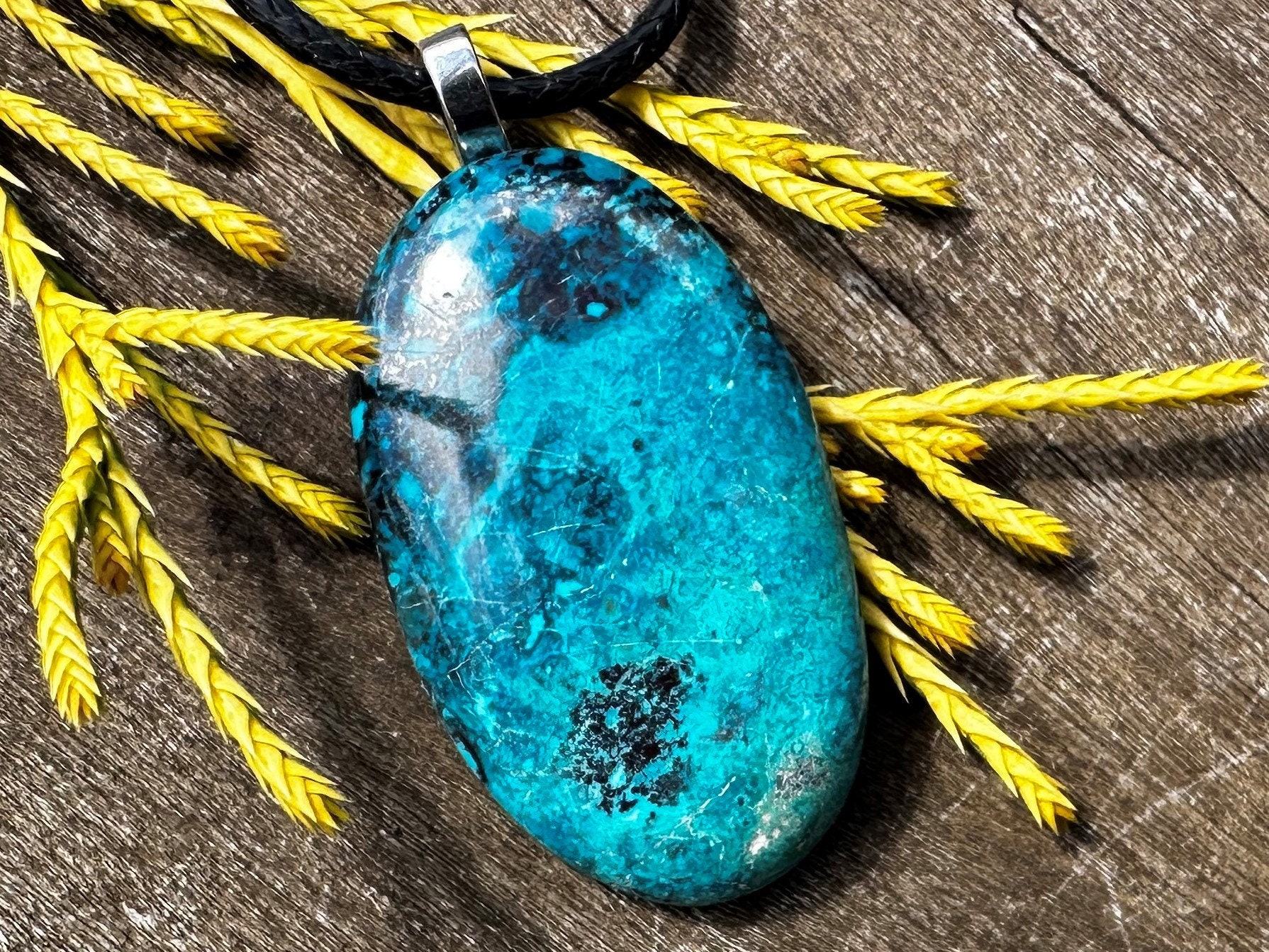 Unisex Azurite, Stainless Steel Necklace With Positive Healing Energy!