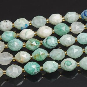8MM Multicolor Azurite Malachite Quartz Beads Grade AA Genuine Natural Gemstone Drum Barrel Rice Bead Loose Beads 15"/7.5" Bulk Lot Options