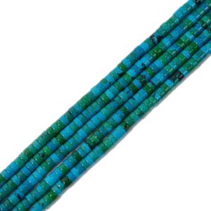 Azurite Heishi Disc Beads Size 2x4mm 3x6mm 15.5'' Strand Azurite Heishi Disc Beads Size 2x4mm 3x6mm 15.5'' Strand