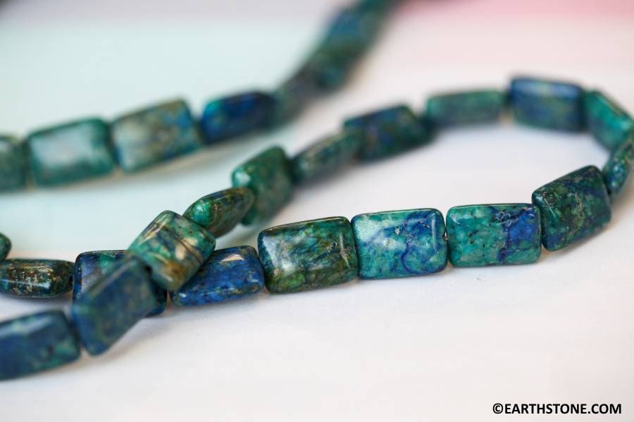 M/ Azurite Malachite 10x14mm Flat Rectangle Beads 16" Strand Natural Blue/green Gemstone Beads For Jewelry Making M/ Azurite Malachite 10x14mm Flat Rectangle Beads 16" Strand Natural Blue/green Gemstone Beads For Jewelry Making