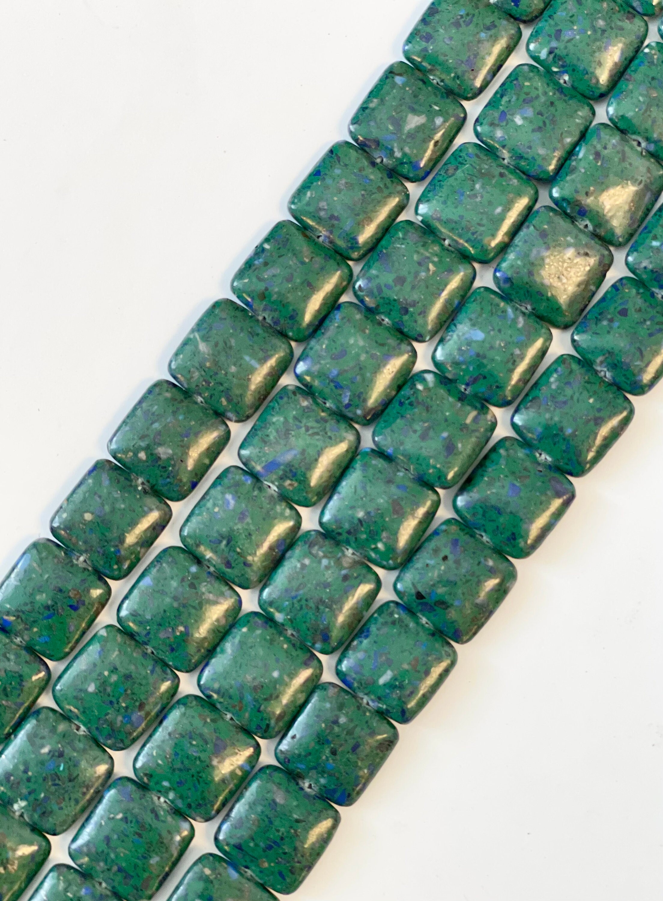 Natural Azurite 16x16x5mm Square Gemstone Beads--15.5 Inch Strand Natural Azurite 16x16x5mm Square Gemstone Beads--15.5 Inch Strand