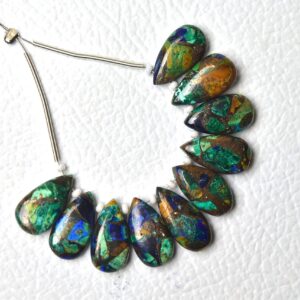 Natural Azurite Copper Pear Beads 7x15mm Smooth Pear Gemstone Beads Composite Resin Copper Azurite Beads Calibrated Gemstone Beads No4013 Natural Azurite Copper Pear Beads 7x15mm Smooth Pear Gemstone Beads Composite Resin Copper Azurite Beads Calibrated Gemstone Beads No4013