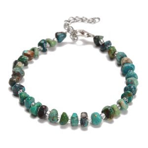 Azurite Rondelle Wheel Beaded Bracelet Silver Plated Clasp 5x7mm 7.5" Length Azurite Rondelle Wheel Beaded Bracelet Silver Plated Clasp 5x7mm 7.5" Length