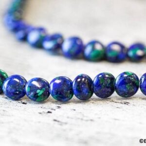 S/ Azurite Malachite 6mm Lentil Beads 15.5" Strand Blue With Green Gemstone Beads For Jewelry Making