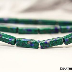 Azurite Malachite 4x13mm Rectangle Beads 16" Strand