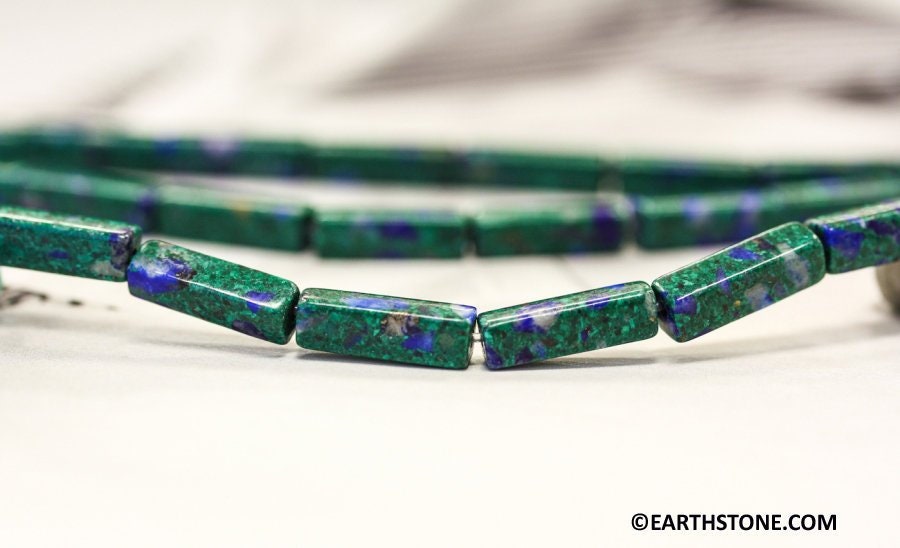 Azurite Malachite 4x13mm Rectangle Beads 16" Strand Azurite Malachite 4x13mm Rectangle Beads 16" Strand