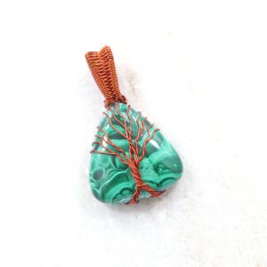 Copper Wire Wrapped Tree Of Life Azurite Malachite Pendant Copper Wire Wrapped Tree Of Life Azurite Malachite Pendant
