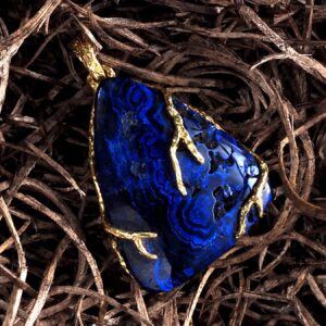 Azurite Gold Pendant Healing Natural Blue Gemstone Gold Necklace Fine Statement Birthstone Jewelry HSP special person gift unique Azurite Gold Pendant Healing Natural Blue Gemstone Gold Necklace Fine Statement Birthstone Jewelry HSP special person gift unique