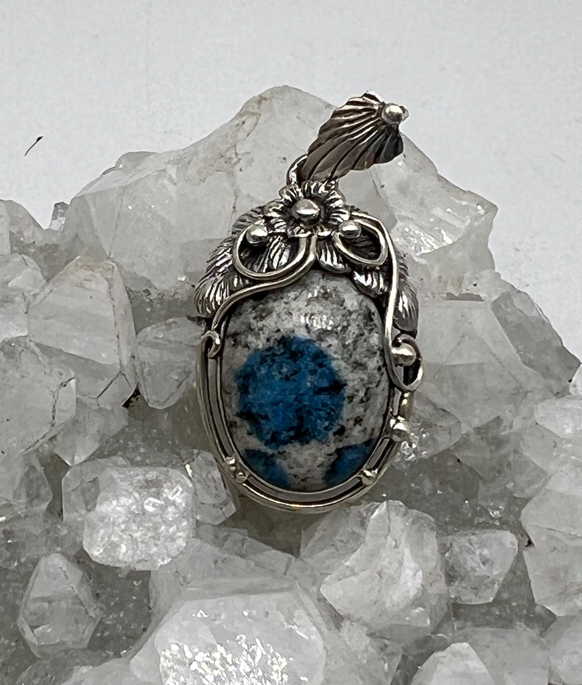 Azurite In Granite Pendant