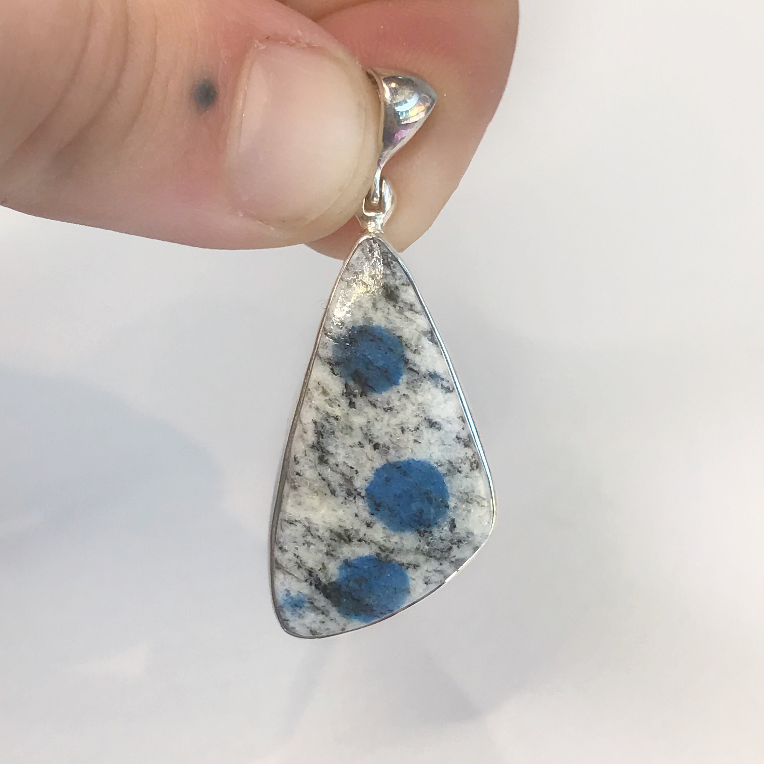 K2 Stone Pendant - Sterling Silver - Birthstone Jewelry - Azurite Stone Jewelry- Granite Stone Jewelry - New Stone - Handmade Jewelry K2 Stone Pendant - Sterling Silver - Birthstone Jewelry - Azurite Stone Jewelry- Granite Stone Jewelry - New Stone - Handmade Jewelry