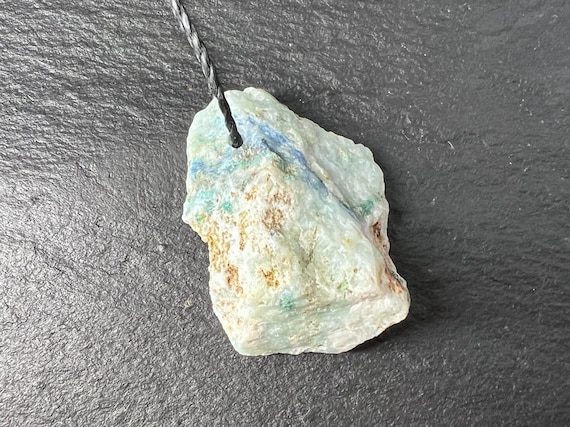 Azurite-malachite Pendant 31mm Drilled Raw Gemstone Azurite-malachite Pendant 31mm Drilled Raw Gemstone