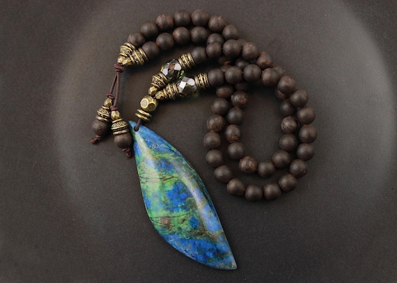 Azurite Malachite Car Mirror Pendant On Stretchy Cord Or Pocket Mala, Car Protection Charm, Worry Beads, Mini Mala, Rock Lover, Rock Hound Azurite Malachite Car Mirror Pendant On Stretchy Cord Or Pocket Mala, Car Protection Charm, Worry Beads, Mini Mala, Rock Lover, Rock Hound