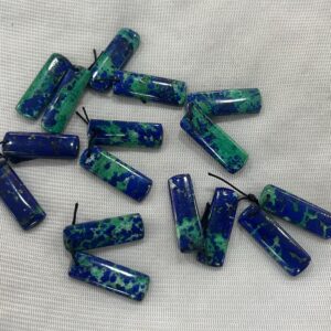 Natural Azurite Rectangle-Shaped 9.5-10.5 x 30-31 mm Gemstone Genuine Freeshape Pendant ---1 Pair(2pcs) Natural Azurite Rectangle-Shaped 9.5-10.5 x 30-31 mm Gemstone Genuine Freeshape Pendant ---1 Pair(2pcs)