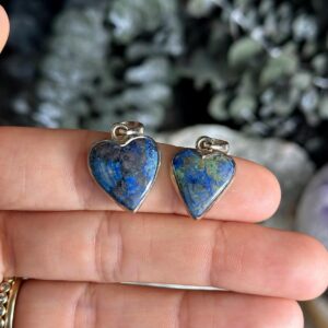 Azurite Pendant Necklace, .925 Sterling Silver, Faceted, Square, Triangle Azurite Pendant Necklace, .925 Sterling Silver, Faceted, Square, Triangle