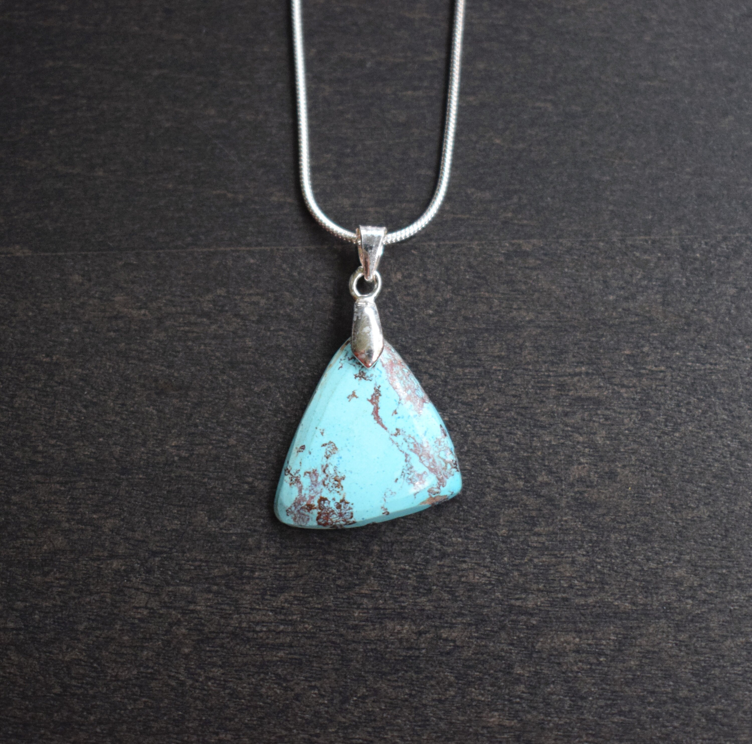 Azurite Pendant / Necklace - Natural Freeform Hand Polished Stone - Sterling Silver - Choice Of Chain