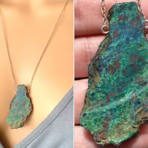 Raw Chrysocholla Necklace, Rough Crystal Necklace, Azurite Chrysocholla Pendant Blue Gemstone Necklace For Men, Azurite Necklace Exact Stone Raw Chrysocholla Necklace, Rough Crystal Necklace, Azurite Chrysocholla Pendant Blue Gemstone Necklace For Men, Azurite Necklace Exact Stone