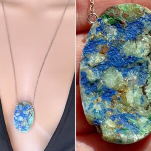 Raw Azurite Necklace, Druzy Crystal Necklace, Azurite Chrysocholla Necklace Blue Gemstone Necklace, Azurite Pendant Necklace Exact Stone Raw Azurite Necklace, Druzy Crystal Necklace, Azurite Chrysocholla Necklace Blue Gemstone Necklace, Azurite Pendant Necklace Exact Stone