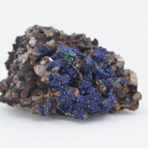Druzy Azurite with Malachite over Quartz Points