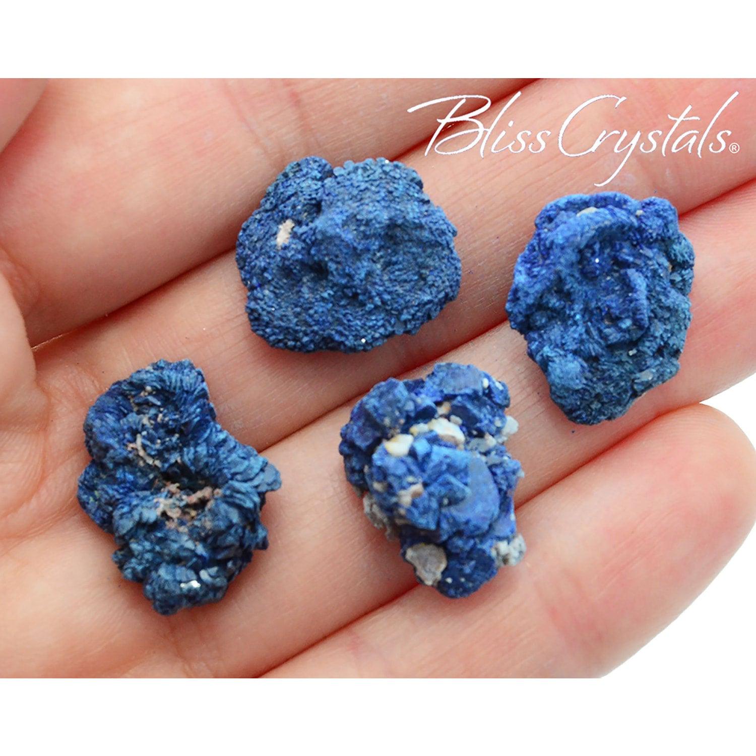 2 Blue Azurite Druzy Rough Stone Mini Cluster & 3 Gm You Choose #ar70