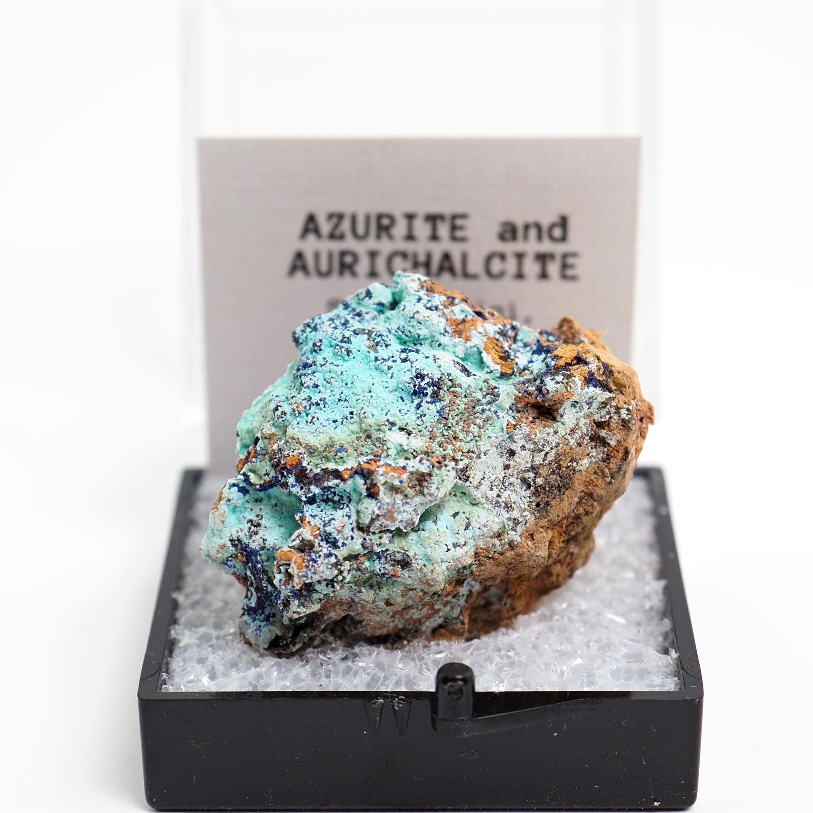 Azurite And Aurichalcite Italy Thumbnail Mineral Specimen Perky Box