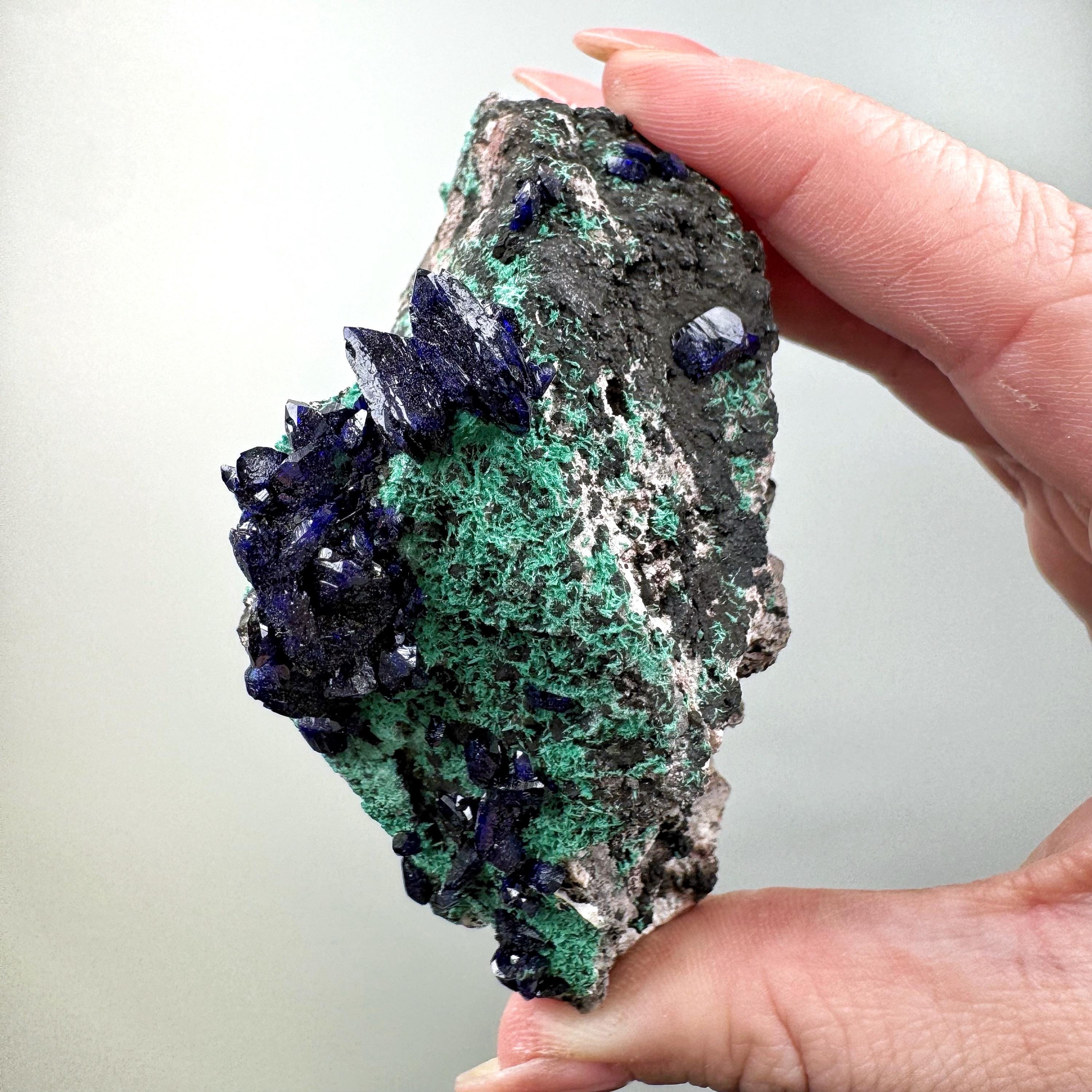 Azurite & Malachite | 102g | - #2 (raw Blue Green Crystal Specimen, Throat Chakra, Healing Stone, Calming) Azurite & Malachite | 102g | - #2 (raw Blue Green Crystal Specimen, Throat Chakra, Healing Stone, Calming)