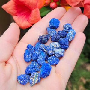 Azurite Blueberry Crystal Specimen, Blue Azurite Stone Nodule