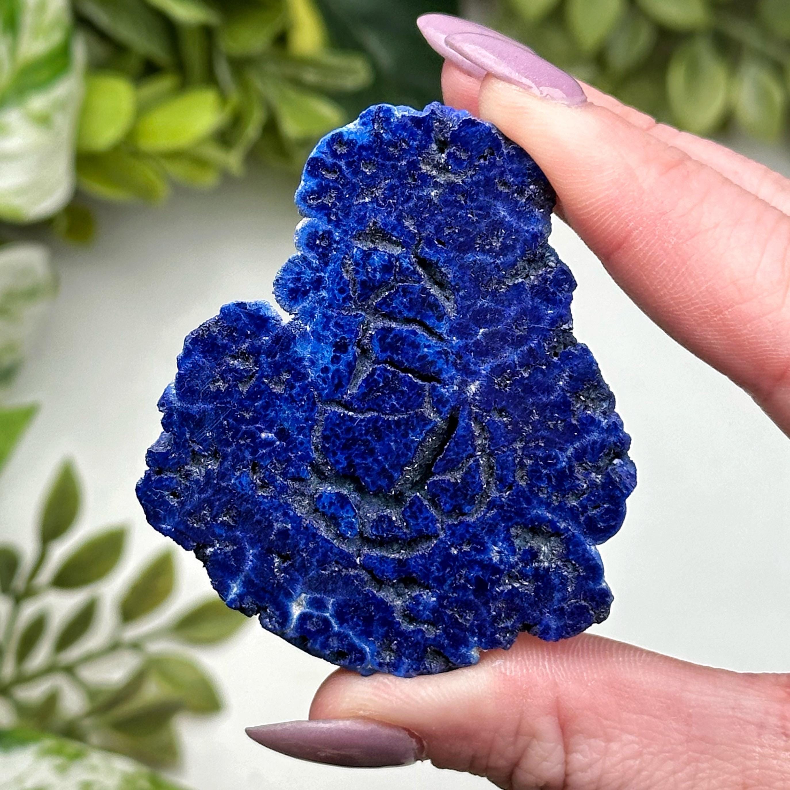 Blueberry Azurite Geode | 35g | - #8 (raw Blue Crystal Specimen, Throat Chakra, Calming)