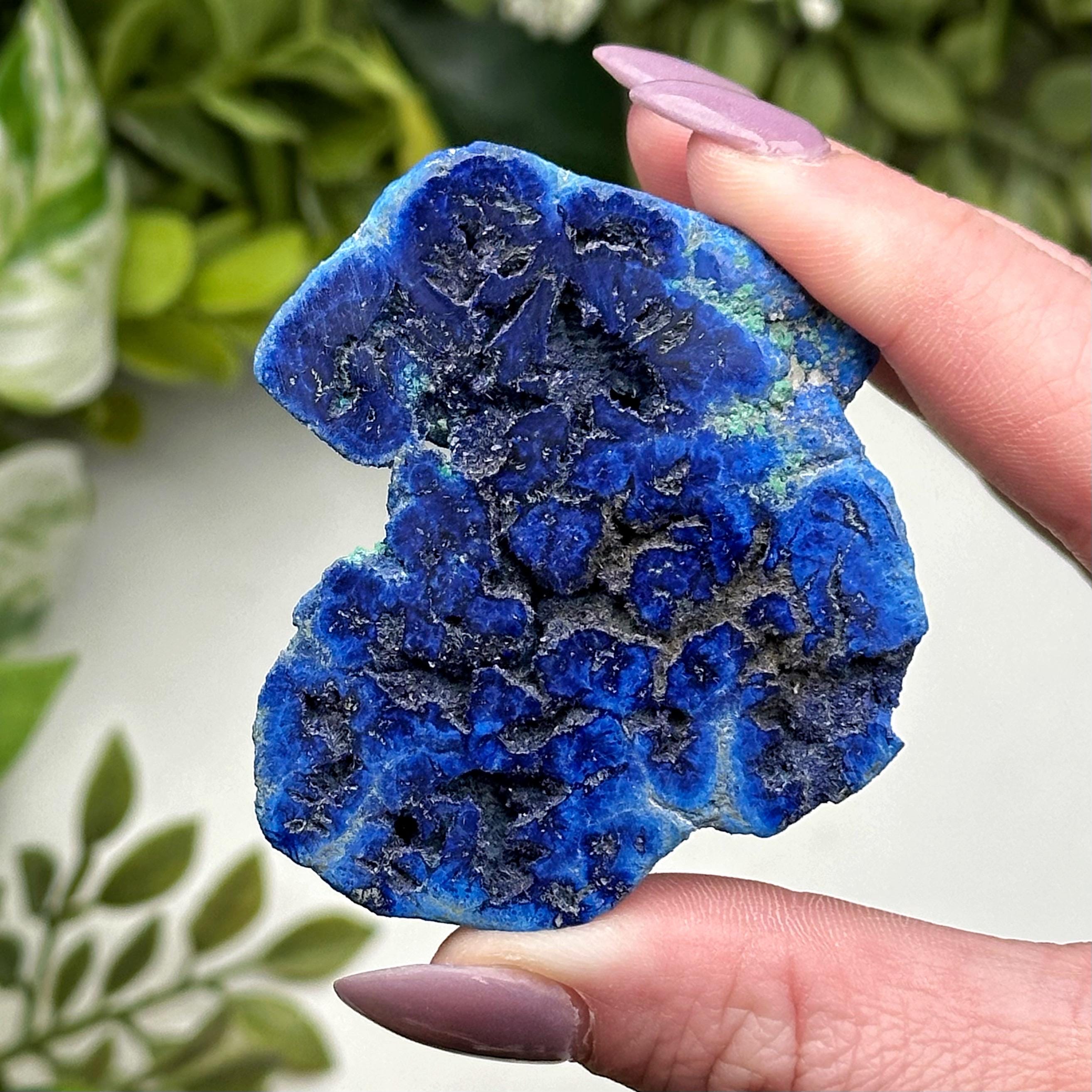 Blueberry Azurite Geode | 41g | - #4 (raw Blue Crystal Specimen, Throat Chakra, Calming) Blueberry Azurite Geode | 41g | - #4 (raw Blue Crystal Specimen, Throat Chakra, Calming)
