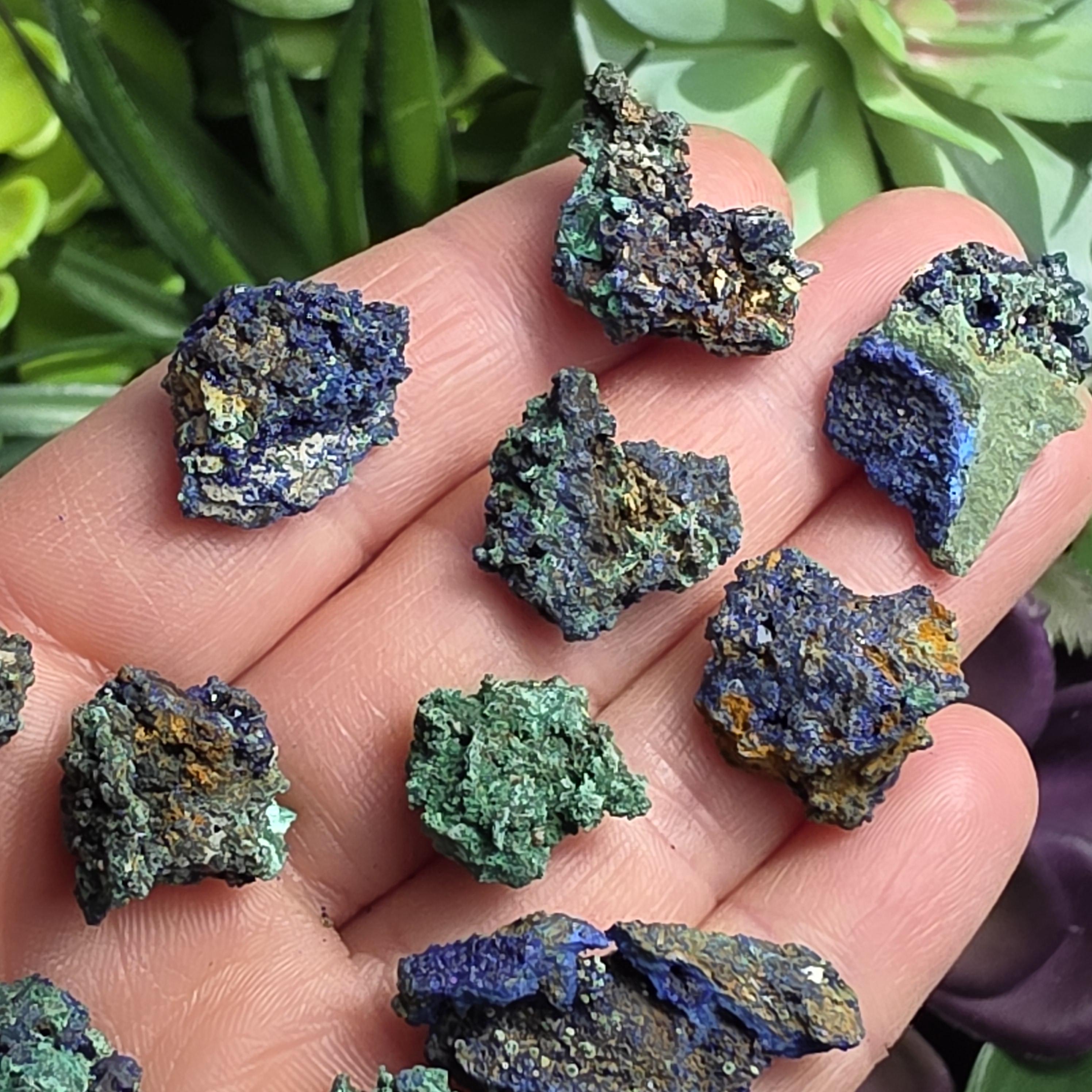Raw Azurite Crystal Specimen: Blue Azurite Malachite