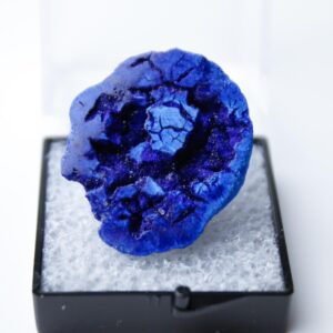 Azurite Geode Half From Russia - Perky Box Thumbnail Azurite Geode Half From Russia - Perky Box Thumbnail
