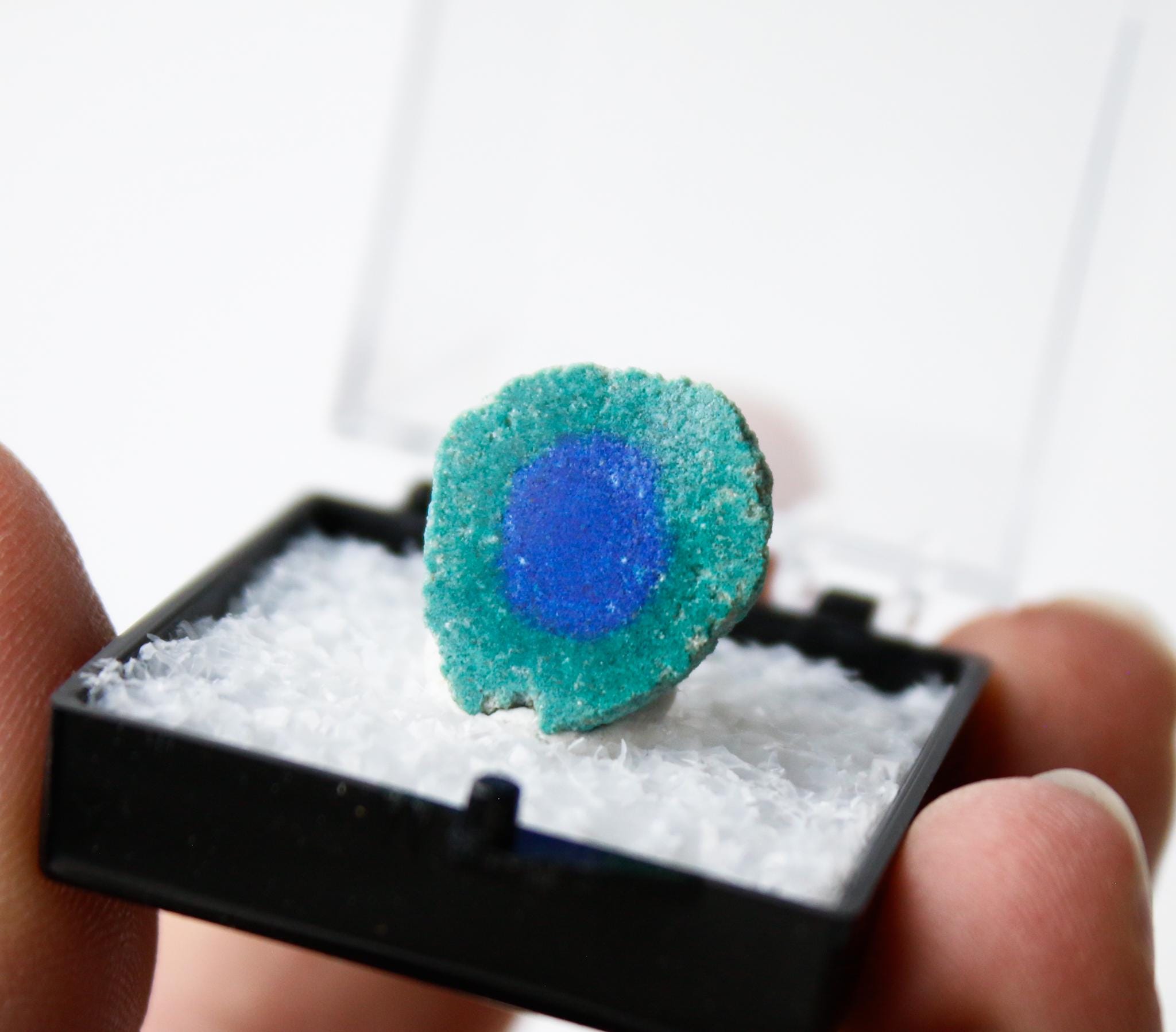 Malachite After Azurite Geode Half From Utah - Perky Thumbnail