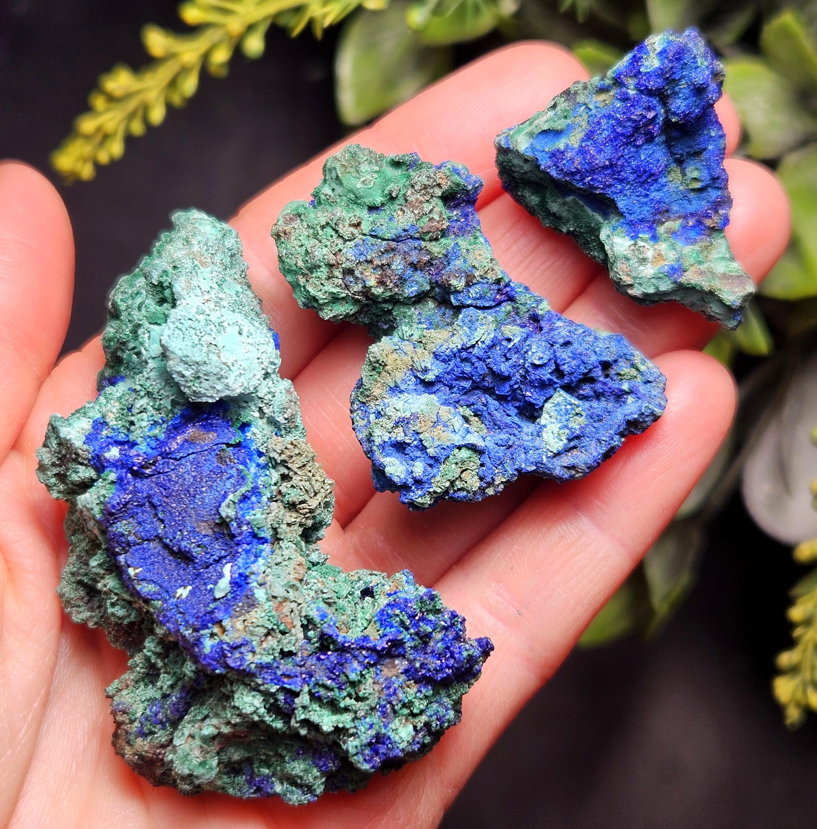 Malachite Azurite Specimen, Raw Malachite - Malachite Crystal Stones - Malachite With Azurite