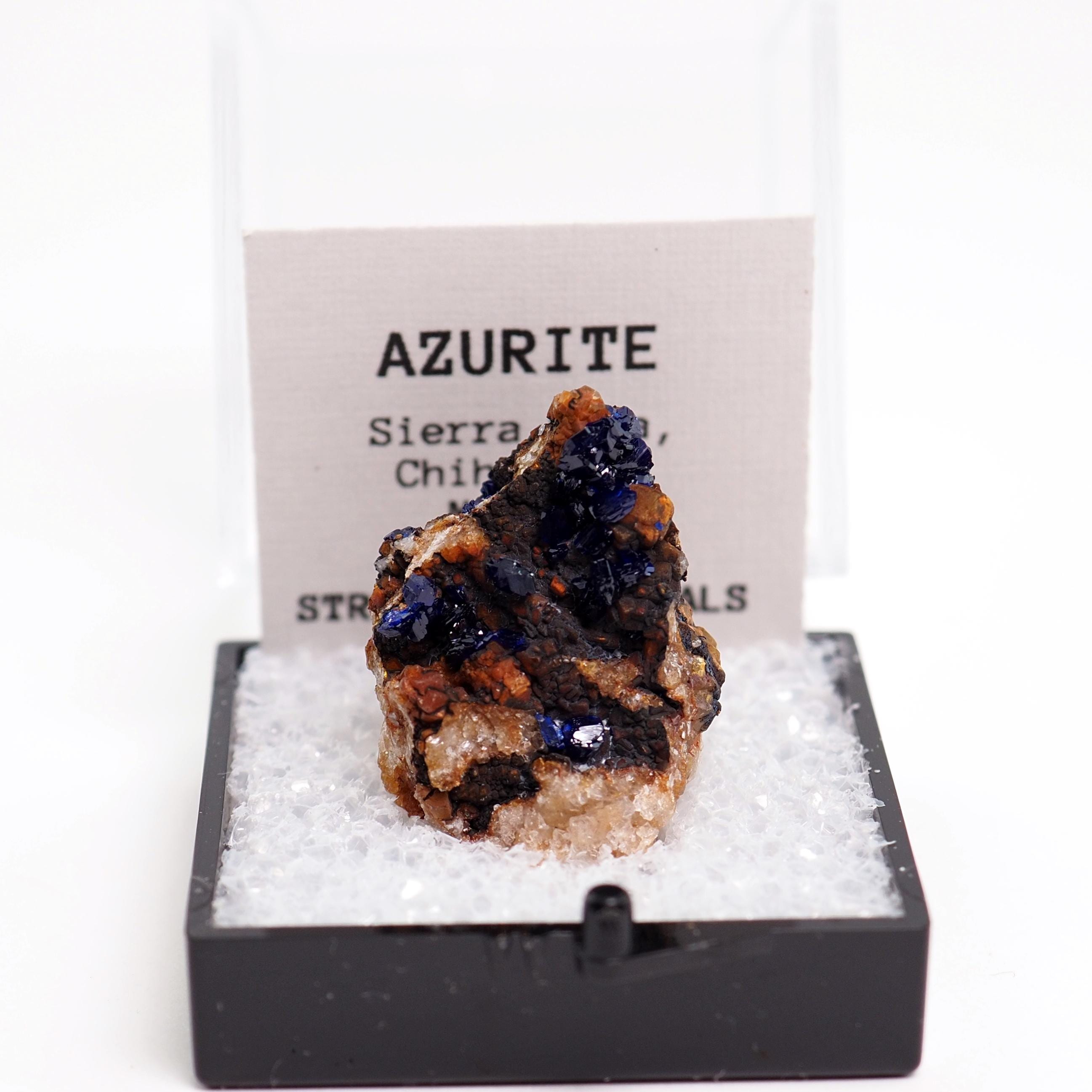 Azurite Mexico - Thumbnail Box Mineral Specimen