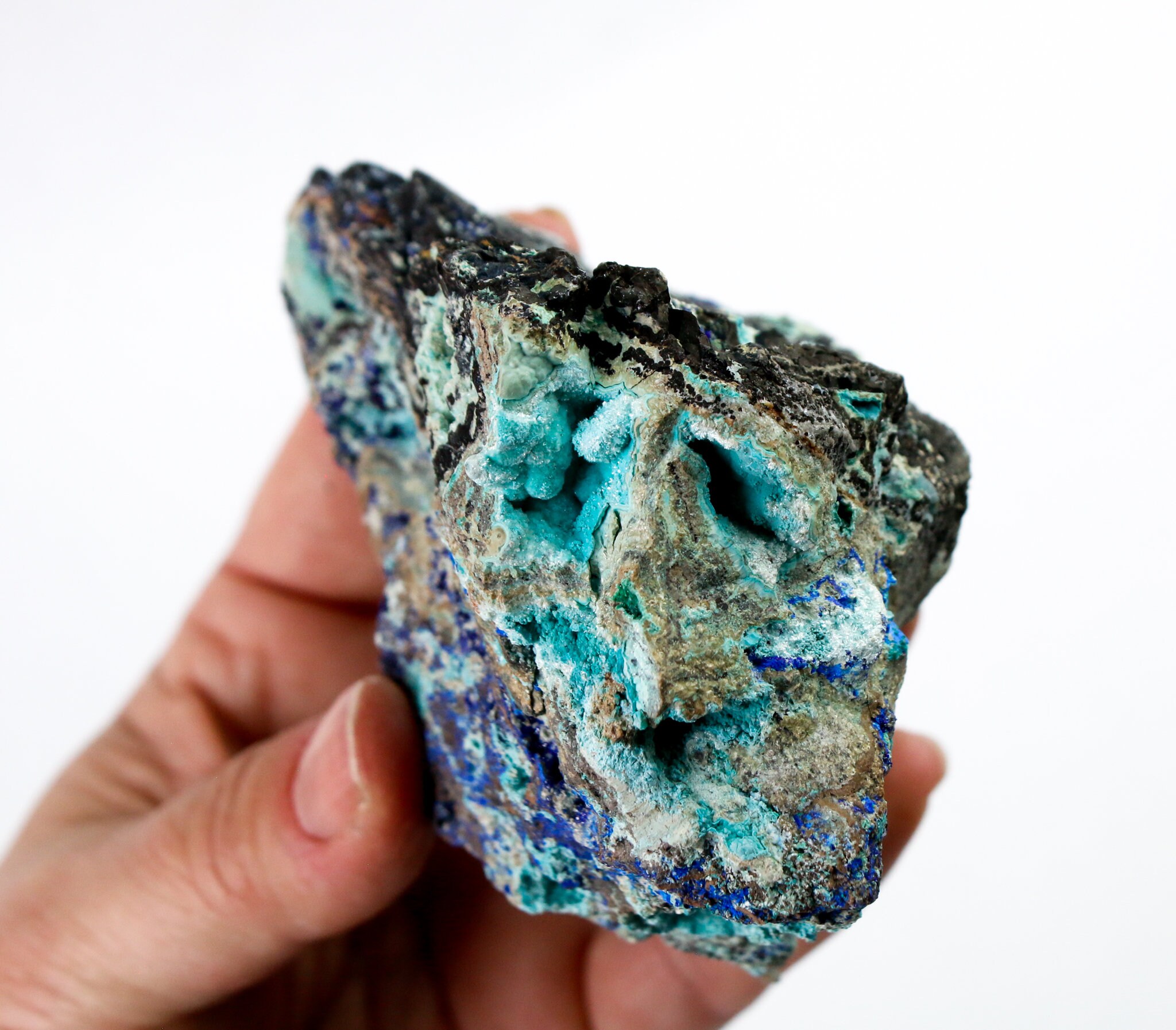 Morenci Mine Azurite Aurichalcite Mineral Specimen Morenci Mine Azurite Aurichalcite Mineral Specimen