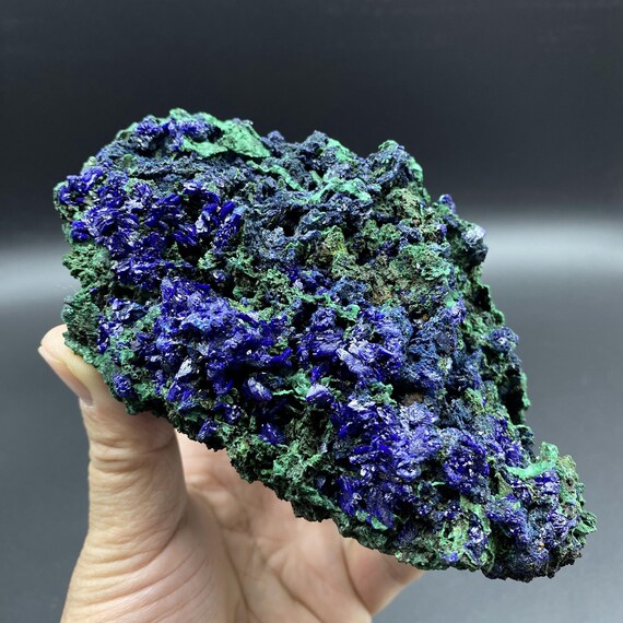 Natural Azurite Malachite Mineral Specimen,rare Raw Malachite Azurite Crystal Cluster,blue Azurite,rough Azurite(chessylite),top Quality