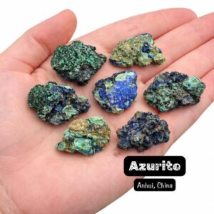 One Azurite Cluster - Azurite With Malachite - Small Azurite Crystals - China One Azurite Cluster - Azurite With Malachite - Small Azurite Crystals - China