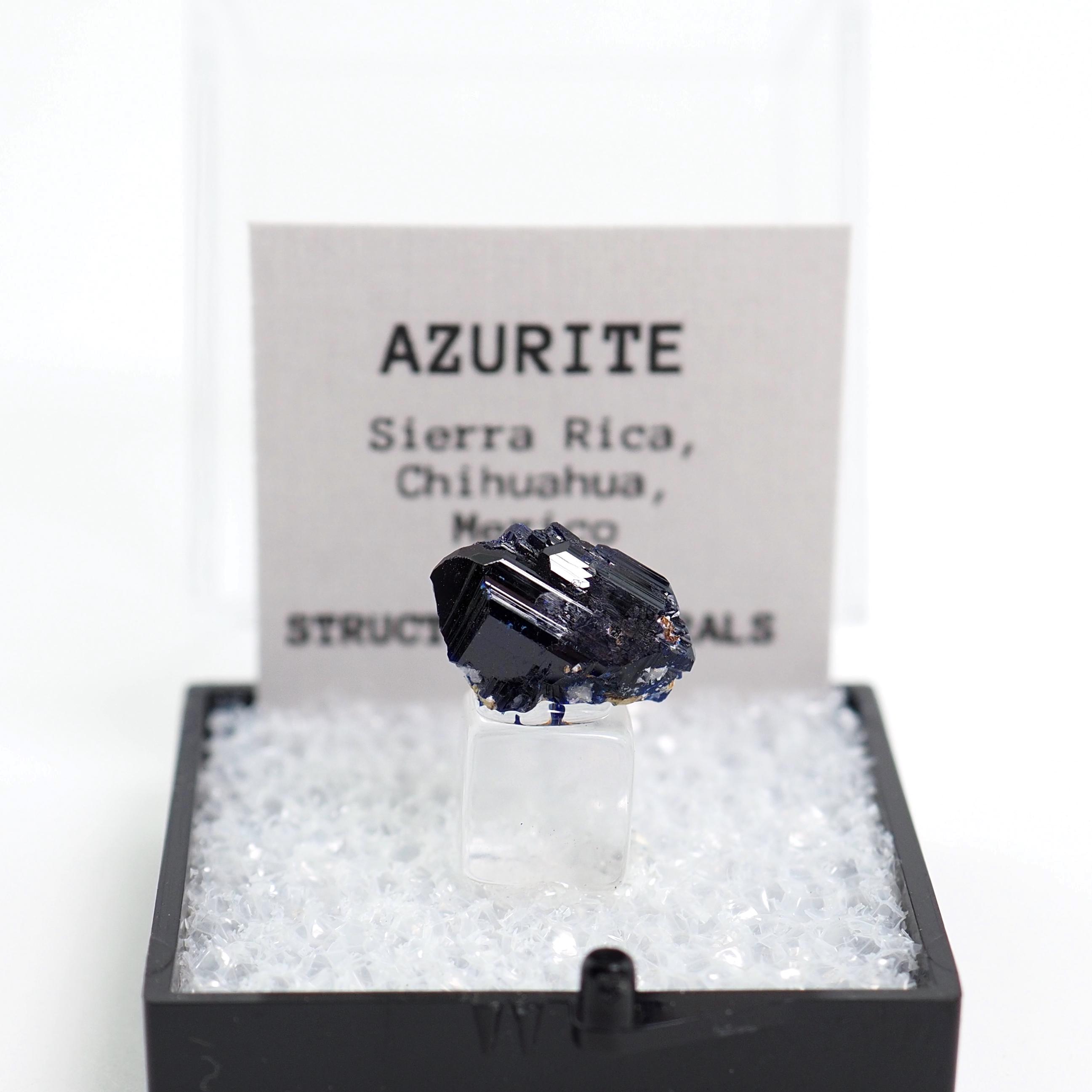 Azurite Sierra Rica, Mexico Mineral Specimen Thumbnail Box