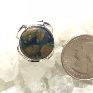 Boulder Azurite Ring, Size 7