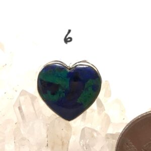 Heart - Azurite Malachite Party Ring  Size 6