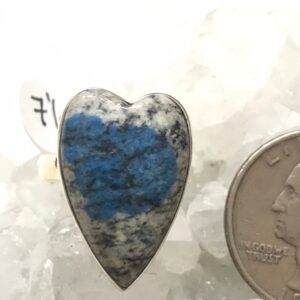 Azurite in Granite Heart Ring,  Size  7 1/2
