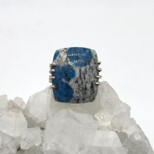 Azurite in Granite Ring, Size 10 1/2