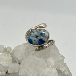 Azurite in Granite Snake Ring,  Size  10